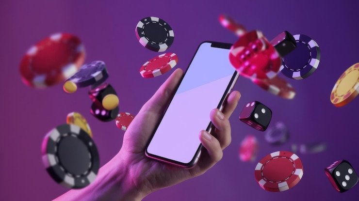 Antarmuka permainan Bandar Poker di satu lotre menampilkan meja kartu dengan dealer dan pemain